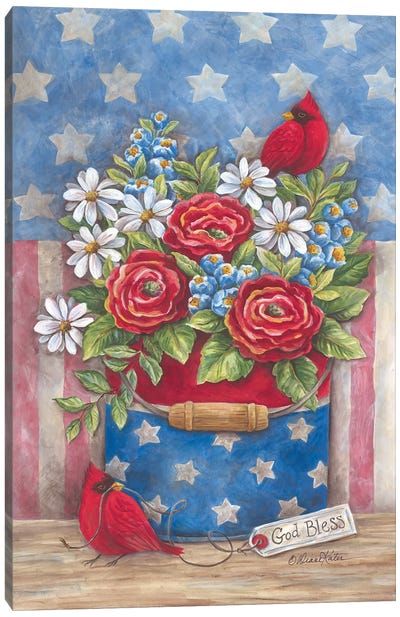American The Beautiful Canvas Art Print - Cardinal Art