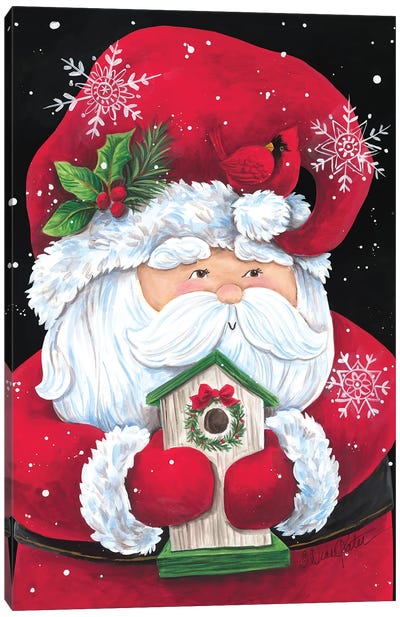 Santa With Birdhouse Canvas Art Print