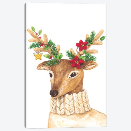 Christmas Deer Canvas Print #DKT51} by Diane Kater Art Print