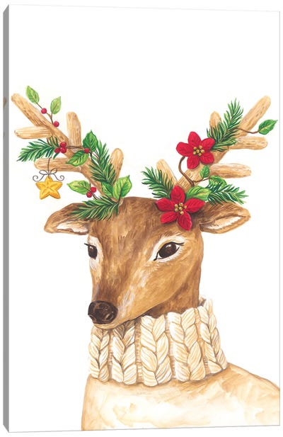 Christmas Deer Canvas Art Print