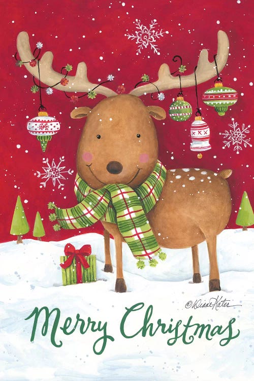 Merry Christmas Reindeer by Diane Kater wall art
