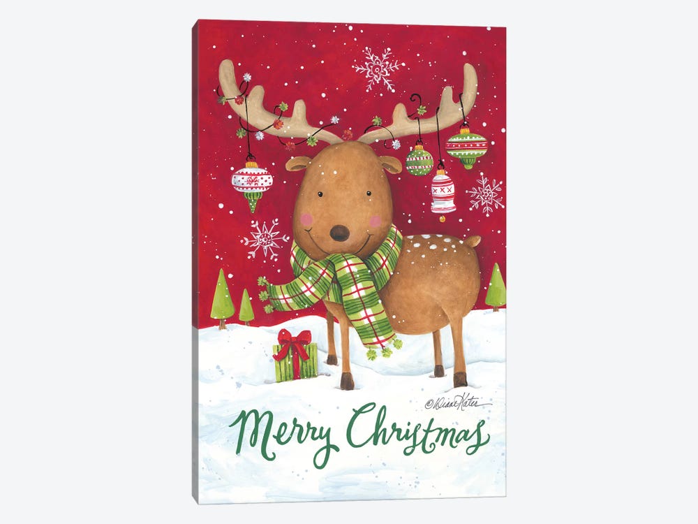 Merry Christmas Reindeer by Diane Kater 1-piece Art Print