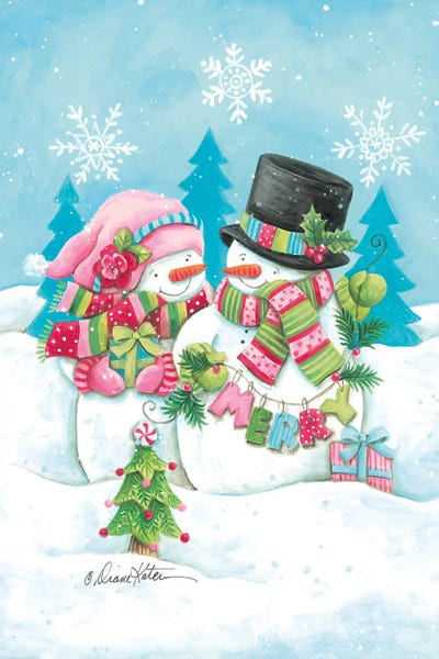 Snow: Happy Holidays Snow Couple by Diane Kater