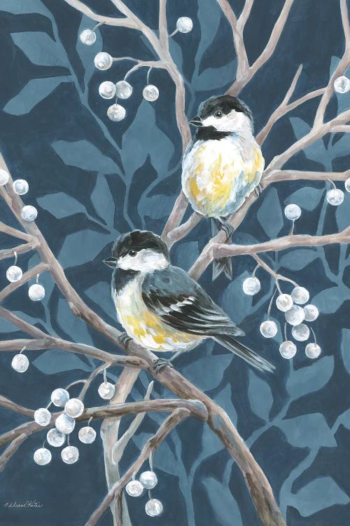 Chickadees And Berries by Diane Kater wall art