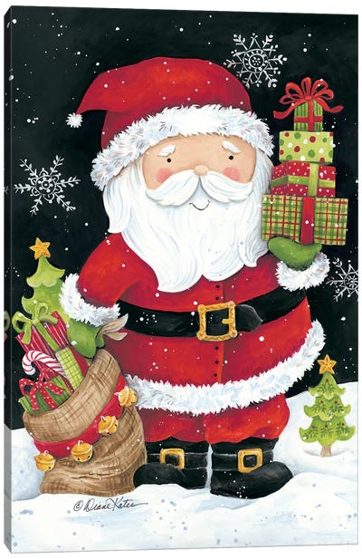 Santa Claus with Presents Canvas Art Print