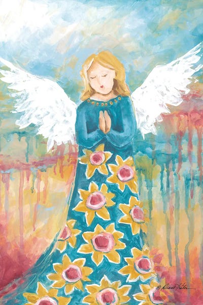 Sunflower Angel by Diane Kater metal wall art