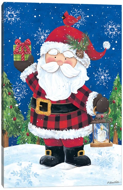 Santa with Lantern Canvas Art Print