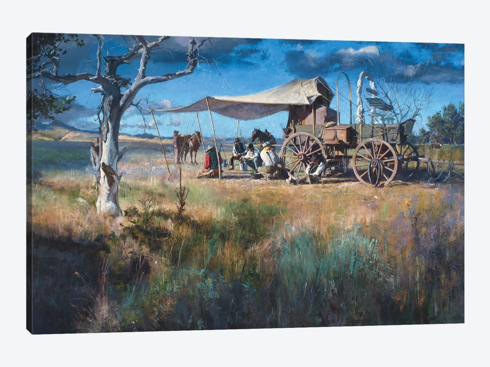 Chuck Wagon Commune by David Edward Kucera 1-piece Canvas Print