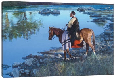 Cool Water Crossing Canvas Art Print - Western Décor
