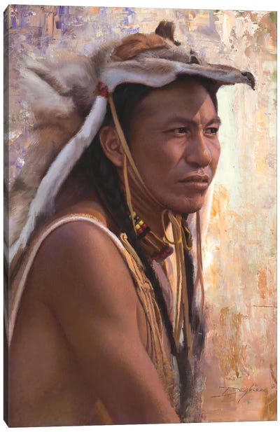 Curiosity's Gaze Canvas Art Print - Native American Décor