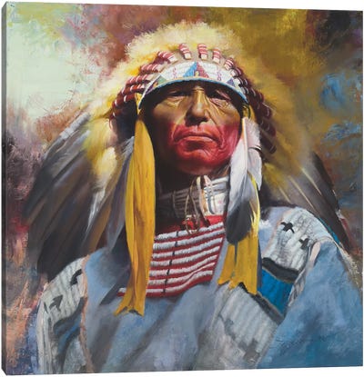 One Chief Canvas Art Print - David Edward Kucera