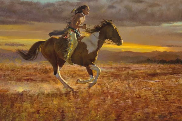 Western Décor: Racing the Sun by David Edward Kucera