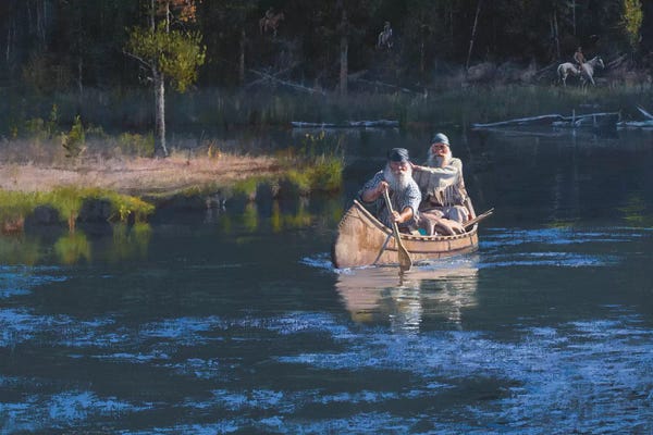 Canoes: Silent Escort by David Edward Kucera