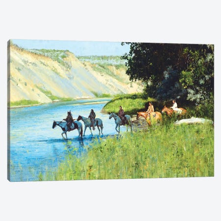 Across the Little Bighorn Canvas Print #DKU7} by David Edward Kucera Canvas Wall Art