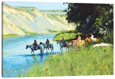 Across the Little Bighorn Canvas Art Print - David Edward Kucera