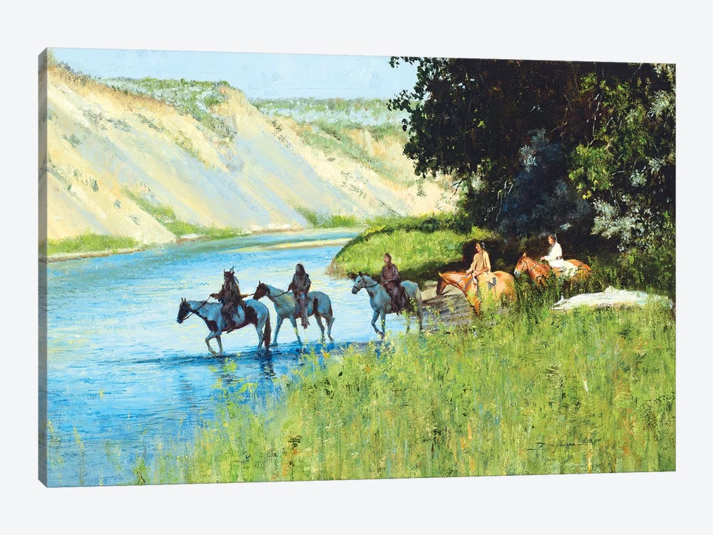 Across the Little Bighorn by David Edward Kucera 1-piece Canvas Artwork