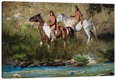 The River Keeps No Secrets Canvas Art Print - Native American Décor
