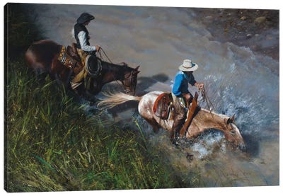 All In Canvas Art Print - Cowboy & Cowgirl Art