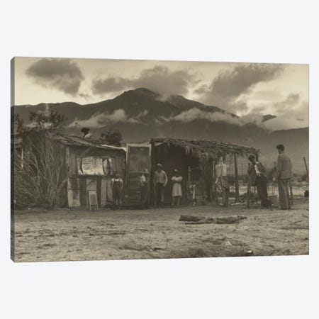 Paul Schuster Taylor Talking With Migrant Workers, Imperial Valley, California, USA Canvas Print #DLA10} by Dorothea Lange Canvas Print