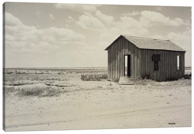 Drought-Abandoned House On The Edge Of The Great Plains, Hollis, Oklahoma, USA Canvas Art Print - Dorothea Lange