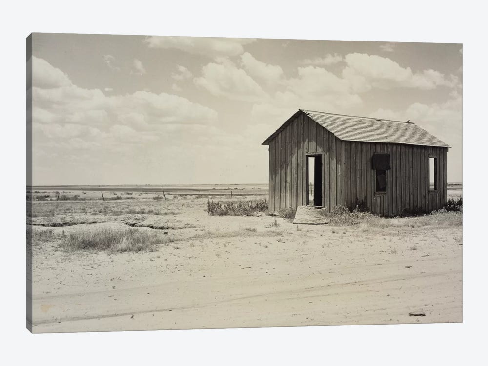 Drought-Abandoned House On The Edge Of The Great Plains, Hollis, Oklahoma, USA by Dorothea Lange 1-piece Canvas Wall Art