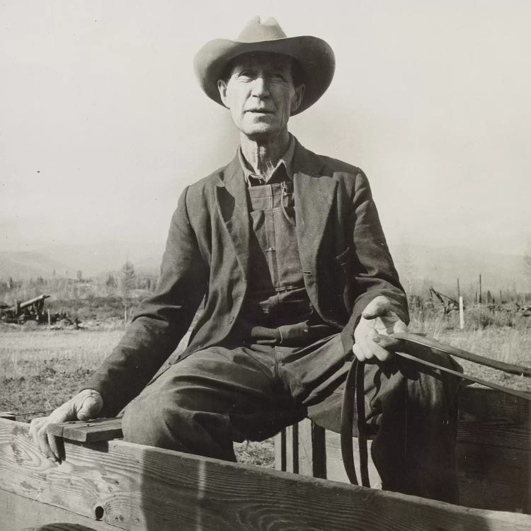 Ex-Nebraska Farmer Turned Cut-Over Area Land Developer, Bonner County, Idaho, USA by Dorothea Lange wall art