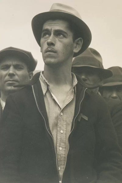 Man At A Street Meeting, San Francisco, California, USA by Dorothea Lange canvas print