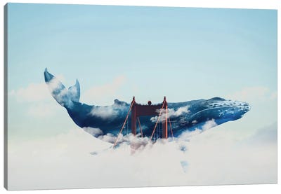 Whale Watching In San Fran Canvas Art Print - Imagination Art