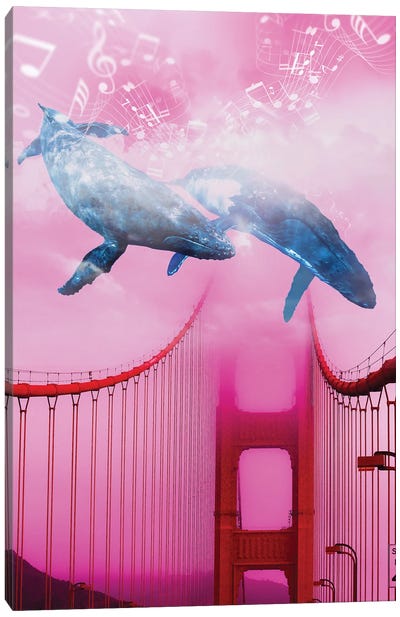 Whale Music At The Bridge Canvas Art Print - David Loblaw
