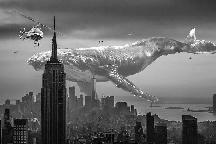 Mega Whale Over New York City