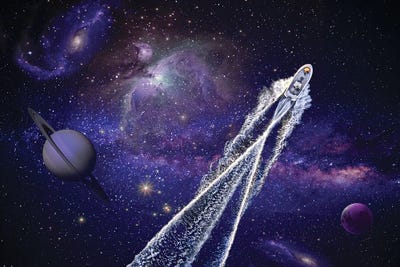 Cruising The Universe by David Loblaw framed canvas print