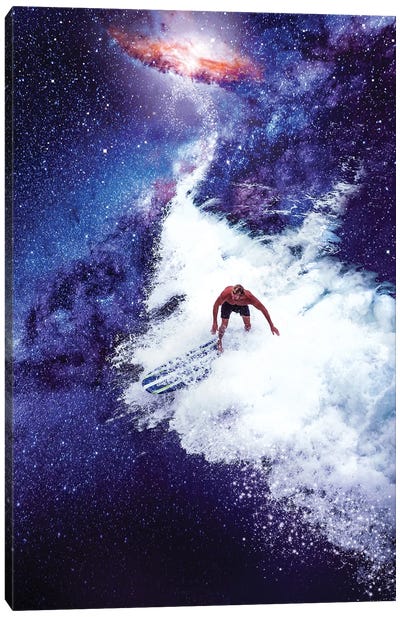 Galactic Surfer Canvas Art Print - David Loblaw