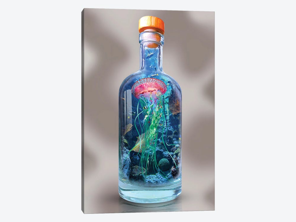 Jellyfish In A Bottle by David Loblaw 1-piece Canvas Wall Art