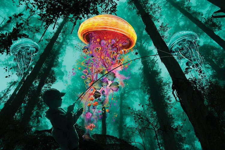 Jelly Fishing by David Loblaw wall art