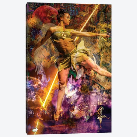 Fire Dance Gold Canvas Print #DLB154} by David Loblaw Canvas Artwork