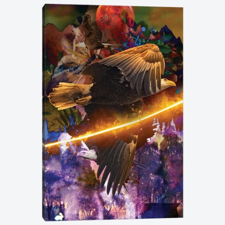 American Fire Eagle Canvas Print #DLB155} by David Loblaw Canvas Wall Art
