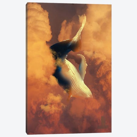 Golden Cloud Whale Canvas Print #DLB156} by David Loblaw Canvas Art