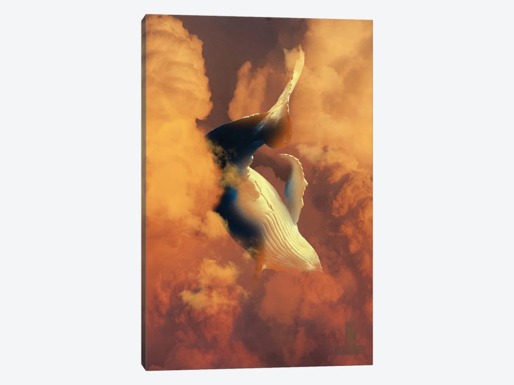 Golden Cloud Whale by David Loblaw 1-piece Canvas Print