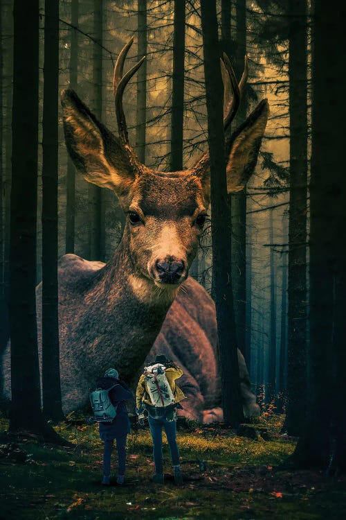 Giant Deer In A Forest