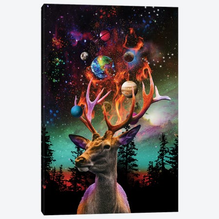 Planetary Deer Canvas Print #DLB162} by David Loblaw Canvas Artwork