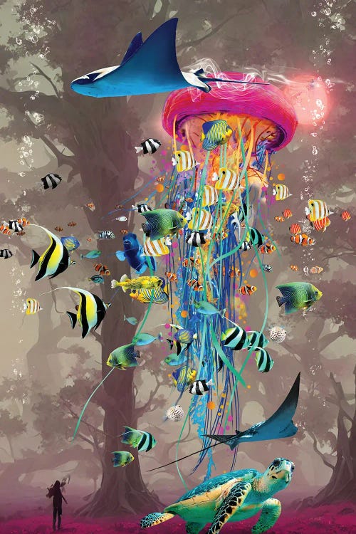 Dreaming In The Jellyfish Forest by David Loblaw wall art