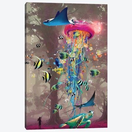 Dreaming In The Jellyfish Forest Canvas Print #DLB168} by David Loblaw Canvas Artwork