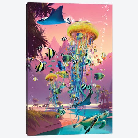 Dreaming At Jellyfish River Canvas Print #DLB169} by David Loblaw Canvas Wall Art