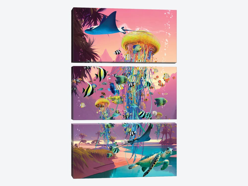 Dreaming At Jellyfish River by David Loblaw 3-piece Canvas Art Print