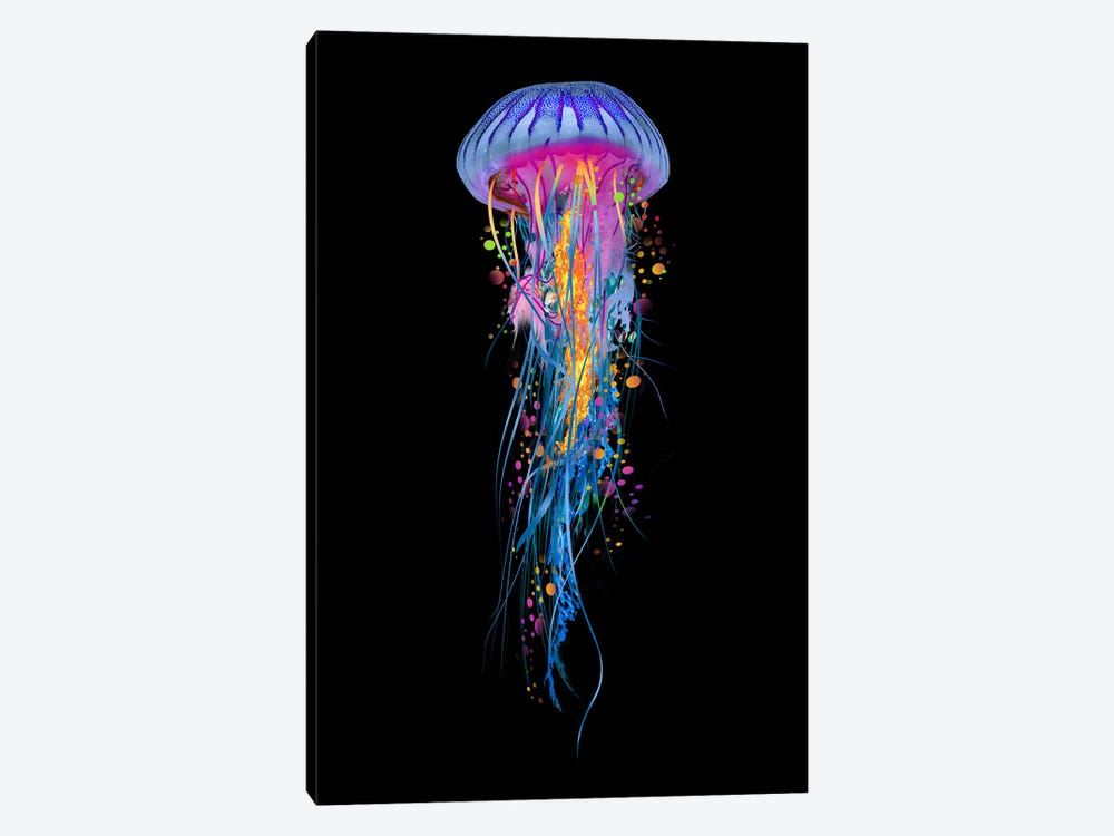 Double Blue Jellyfish by David Loblaw 1-piece Art Print