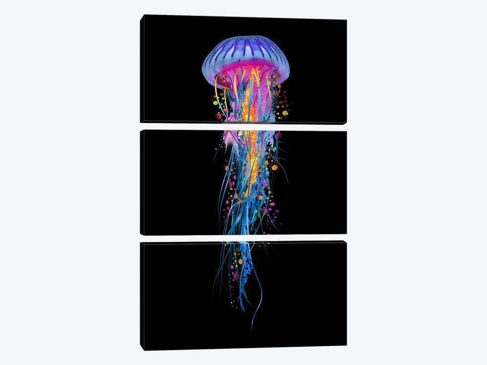 Double Blue Jellyfish by David Loblaw 3-piece Art Print