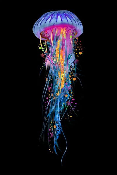 Jellyfish: Double Blue Jellyfish by David Loblaw