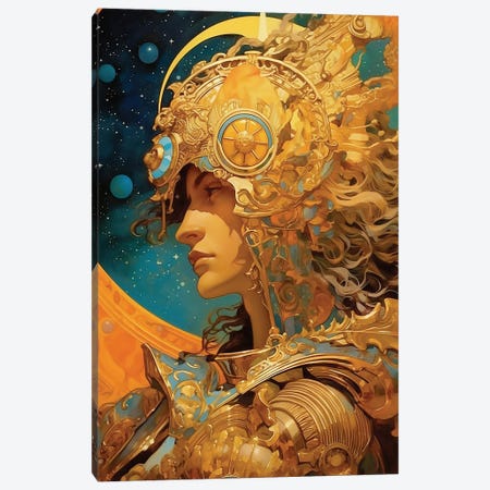 Golden Warrior Canvas Print #DLB182} by David Loblaw Canvas Artwork