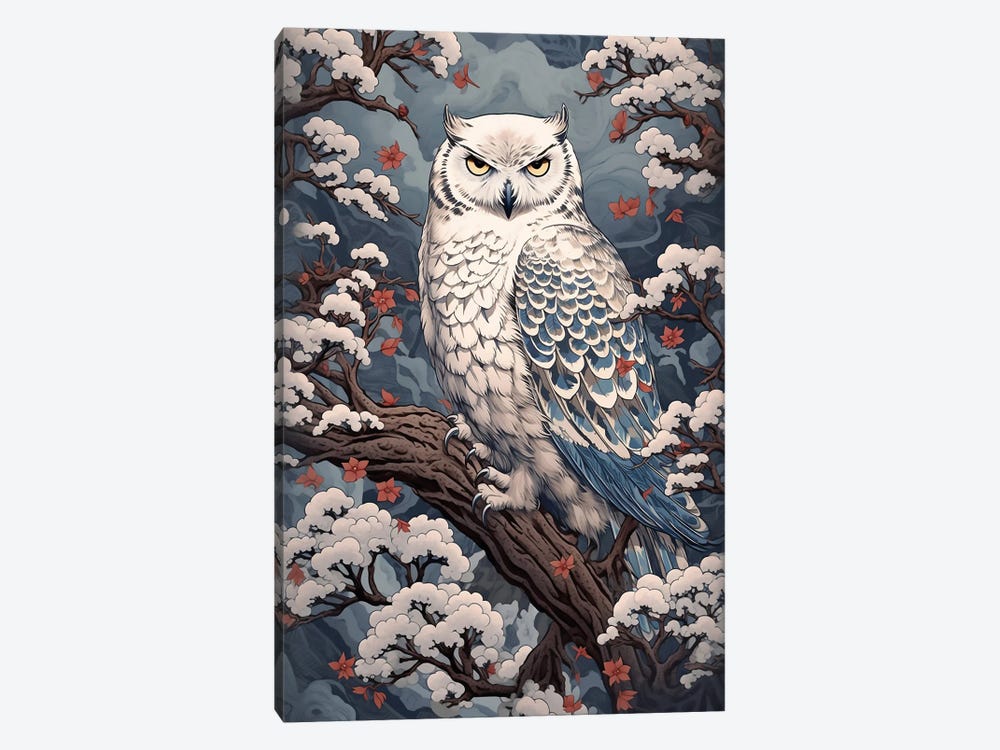 Snow Owl by David Loblaw 1-piece Canvas Art Print