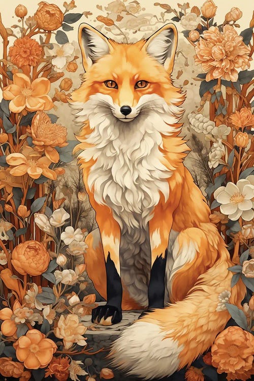 Fox And Flowers